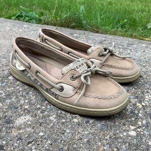 Sperry angelfish cheetah sequin detail size 7.5 neutral preppy